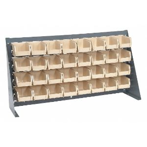 QUANTUM STORAGE SYSTEMS QBR-3619-210-32IV Louvered Bench Rack 36 x 8 x 19 inch Ivory | AF3XQF 8EHL7