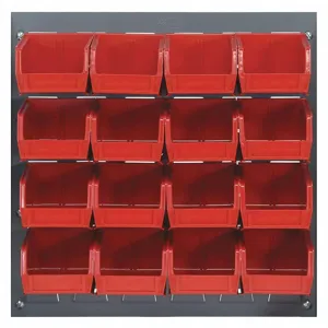 QUANTUM STORAGE SYSTEMS QLP-1819-220-16RD Louvered Bench Rack 18 x 8 x 19 Inch Red | AF3YDK 8EYW0