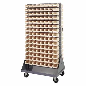 QUANTUM STORAGE SYSTEMS QMD-36H-220IV Mobile Louvered Floor Rack, 36 x 24 x 72 Inch Size, 240 Bins Included, Ivory | CT8JUK 60TT28