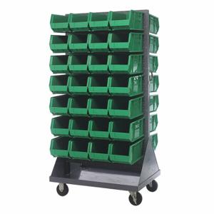 QUANTUM STORAGE SYSTEMS QMD-36H-240GN Mobile Louvered Floor Rack, 36 x 24 x 72 Inch Size, 56 Bins Included, Green | CT8JUA 60TT39