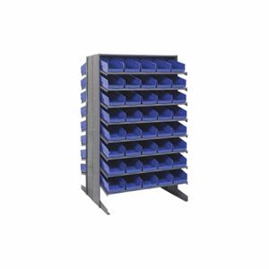 QUANTUM STORAGE SYSTEMS QPRD-104BL Pick-Rack, 36 Zoll x 36 Zoll x 60 Zoll, 2-seitig, 80 Behälter, offen, Regal B Zoll, blau | CV3EGM 493G91