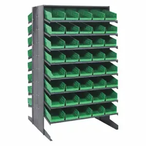 QUANTUM STORAGE SYSTEMS QPRD-104GN Pick Rack, 36 Inch x 36 Inch x 60 Inch, 2 Sided, 80 Bins, Open, Shelf B Inch, Green | CV3EGN 493G58