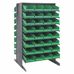 QUANTUM STORAGE SYSTEMS QPRD-108GN Pick Rack, 36 Inch x 36 Inch x 60 Inch, 2 Sided, 64 Bins, Open, Shelf B Inch, Green | CV3EGL 493G60