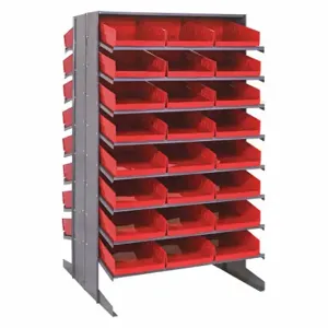 QUANTUM STORAGE SYSTEMS QPRD-110RD Pick Rack, 36 Inch x 36 Inch x 60 Inch, 2 Sided, 48 Bins, Open, Shelf B Inch, Red | CV3EGH 493G57