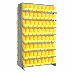 QUANTUM STORAGE SYSTEMS QPRD-203YL Pick Rack, 36 Inch x 36 Inch x 64 Inch, 2 Sided, 128 Bins, Open, Shelf B Inch, Yellow | CV3EHK 493G81