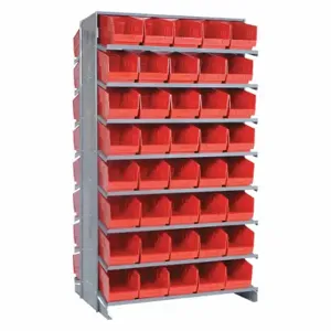 QUANTUM STORAGE SYSTEMS QPRD-501RD Pick Rack, 36 Inch x 24 Inch x 60 Inch, 2 Sided, 144 Bins, Open, Shelf B Inch, Red | CV3EFT 493G78