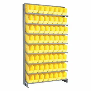 QUANTUM STORAGE SYSTEMS QPRS-203YL Pick Rack, 36 Inch x 12 Inch x 64 Inch, 1 Sided, 64 Bins, Open, Shelf B Inch, Yellow | CV3EEV 493G92