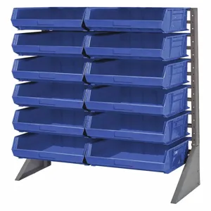 QUANTUM STORAGE SYSTEMS QRU-12S-250-12BL Single Sided Bin Rail Unit 12 Bin Blue | AF4LAF 8ZME4