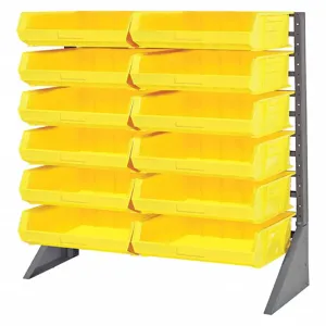 QUANTUM STORAGE SYSTEMS QRU-12S-250-12YL Single Sided Bin Rail Unit 12 Bin Yellow | AF4BFZ 8NKZ4