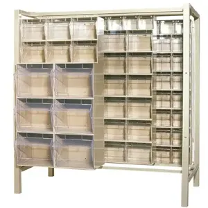 QUANTUM STORAGE SYSTEMS QS-BIG-101 Free Standing Slider System, 101 Cups, 28 Bins | CG9DTM