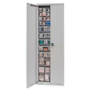 QUANTUM STORAGE SYSTEMS QSC-QTB79-61 Bin Cabinet, Tip Out, 26-1/4 x 10 x 79-1/2 Inch Size, 61 Bins, Gray | CG9HPV