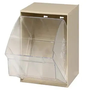 QUANTUM STORAGE SYSTEMS QTB301 Tip Out Bin, 1 Compartment, Clear | CG9CYX