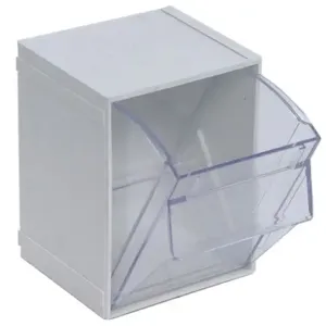 QUANTUM STORAGE SYSTEMS QTB405 Mini Tip Out Bin, Clear | CG9EHE