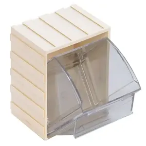 QUANTUM STORAGE SYSTEMS QTB406 Mini Tip Out Bin, Clear | CG9EHF