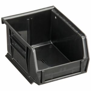 QUANTUM STORAGE SYSTEMS QUS210BK Hang and Stack Bin, 4 1/8 Inch x 5 3/8 Inch x 3 Inch, Black, Label Holders | CT8JRP 8EAK6