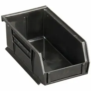 QUANTUM STORAGE SYSTEMS QUS220BK Hang and Stack Bin, 4 1/8 Inch x 7 3/8 Inch x 3 Inch, Black, Label Holders | CT8JRQ 8EC68