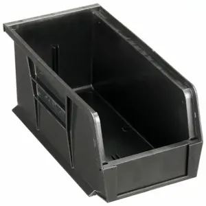 QUANTUM STORAGE SYSTEMS QUS230BK Hang and Stack Bin, 5 1/2 Inch x 10 7/8 Inch x 5 Inch, Black, Label Holders | CT8JRR 9J721