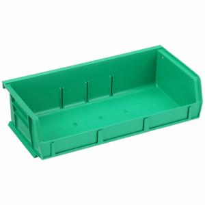 QUANTUM STORAGE SYSTEMS QUS232GN Hang and Stack Bin, 11 Inch x 5 3/8 Inch x 3 Inch, Green, Label Holders | CT8JRH 493G70