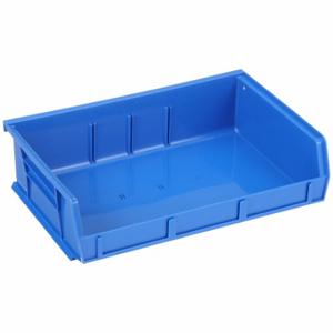 QUANTUM STORAGE SYSTEMS QUS236BL Hang and Stack Bin, 11 Inch x 7 3/8 Inch x 3 Inch, Blue, Label Holders | CT8JRK 493G74