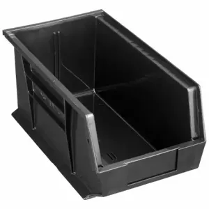 QUANTUM STORAGE SYSTEMS QUS240BK Hang and Stack Bin, 8 1/4 Inch x 14 3/4 Inch x 7 Inch, Black, Label Holders | CT8JRV 9P979