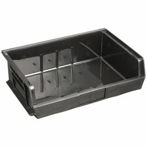 QUANTUM STORAGE SYSTEMS QUS245BK Hang and Stack Bin, 16 1/2 Inch x 10 7/8 Inch x 5 Inch, Black, Label Holders | CT8JRM 8EC69