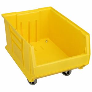 QUANTUM STORAGE SYSTEMS QUS964MOBYL Mobile Hopper Bin, 23 7/8 Inch Overall Length, Yellow | CT8JTQ 493G10