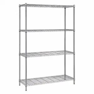 QUANTUM STORAGE SYSTEMS RWR72-1836LD Wire Shelving, 4 Shelves, 18 x 36 x 72 Inch Size, Chrome Finish | CG9CLT