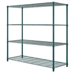 QUANTUM STORAGE SYSTEMS RWR72-1842LDP Wire Shelving, 4 Shelves, 18 x 42 x 72 Inch Size, Proform Green Epoxy Finish | CG9CLW