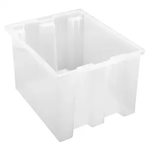 QUANTUM STORAGE SYSTEMS snt190CL Stack And Nest Tote, Clear View, 19-1/2 x 15-1/2 x 10 Inch Size | CG9DDR