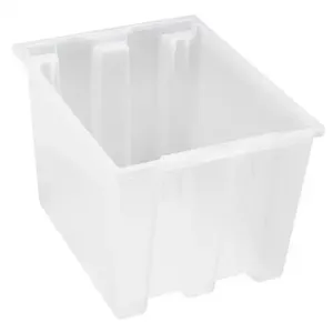 QUANTUM STORAGE SYSTEMS snt195CL Stack And Nest Tote, Clear View, 19-1/2 x 15-1/2 x 13 Inch Size | CG9DDT