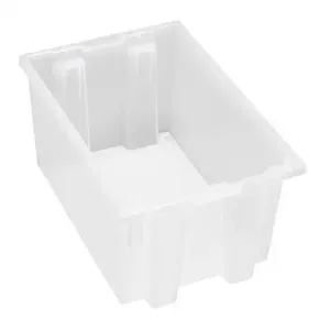 QUANTUM STORAGE SYSTEMS snt200CL Stack And Nest Tote, Clear View, 19-1/2 x 13-1/2 x 8 Inch Size | CG9DDU