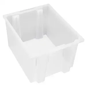 QUANTUM STORAGE SYSTEMS snt225CL Stack And Nest Tote, Clear View, 23-1/2 x 19-1/2 x 10 Inch Size | CG9DDV