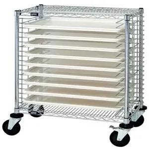 QUANTUM STORAGE SYSTEMS TC-19 Tray Cart, 18 x 30 x 39 Inch Size, Chrome | CG9ELZ