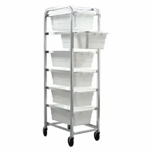 QUANTUM STORAGE SYSTEMS TR6-2516-8WT Lightweight Corrosion-Resistant Vertical Rack-Style Tub Cart, 6 Bins/Tubs | CT8JXM 8TWP7