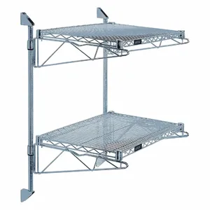 QUANTUM STORAGE SYSTEMS WC34-CB2424GY Wire Cantilever, 24 Inch x 24 Inch, 2 Shelves, 800 lb Load Capacity per Shelf | CT8JJW 60TU56