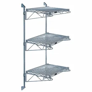 QUANTUM STORAGE SYSTEMS WC54-CB2472GY Wire Cantilever, 72 Inch x 24 Inch, 3 Shelves, 800 lb Load Capacity per Shelf | CT8JQU 60TU75