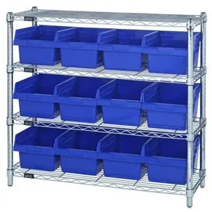 QUANTUM STORAGE SYSTEMS WR4-39-1236-807 Bin Center, 8 Inch Bin, 12 x 36 x 39 Inch Size, 4 Shelves, 12 Bins | CG9HKE