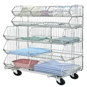 QUANTUM STORAGE SYSTEMS WR5-36MSBA-MOB Wire Basket, Mobile, 5 Pieces, Chrome | CG9TUH