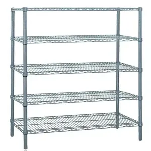 QUANTUM STORAGE SYSTEMS WR74-2160GY-5 Wire Shelving, Starter Unit, 5 Shelf, 21 x 60 x 74 Inch Size, Gray Epoxy Finish | CG9QYH