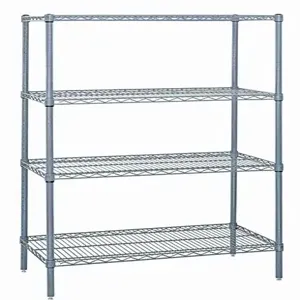 QUANTUM STORAGE SYSTEMS WR54-3060GY Wire Shelving, Starter Unit, 4 Shelves, 30 x 60 x 54 Inch Size, Gray Epoxy Finish | CG9LUA