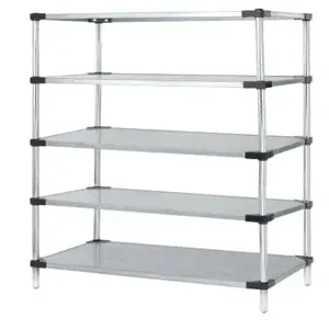 QUANTUM STORAGE SYSTEMS WR54-1436SG-5 Solid Shelving, Starter Unit, 5 Shelf, 14 x 36 x 54 Inch Size, Galvanized Steel | CG9FVC