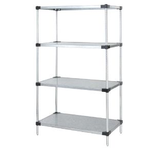 QUANTUM STORAGE SYSTEMS WR54-1472SG Solid Shelving, Starter Unit, 4 Shelves, 14 x 72 x 54 Inch Size, Galvanized Steel | CG9GQC