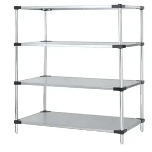 QUANTUM STORAGE SYSTEMS WR86-1860SG Solid Shelving, Starter Unit, 4 Shelves, 18 x 60 x 86 Inch Size, Galvanized Steel | CG9GVH