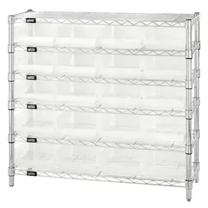 QUANTUM STORAGE SYSTEMS WR6-36-1236-107CL Bin Center, Clear View, 12 x 36 x 36 Inch Size, 6 Shelf, 20 Bins | CG9DAN