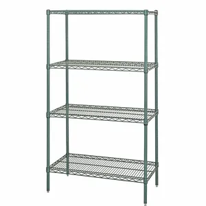 QUANTUM STORAGE SYSTEMS WR63-2460P Wire Shelving, Starter Unit, 4 Shelves, 24 x 60 x 63 Inch Size, Proform Green Epoxy | CG9MCX