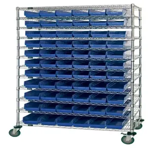 QUANTUM STORAGE SYSTEMS WR74-1848-66104 Wire Shelving, High Density Wire, 18 x 48 x 74 Inch Size | CG9DWL