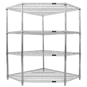 QUANTUM STORAGE SYSTEMS WR74-1836CRNC Corner Shelving Unit, 18 x 36 x 74 Inch Size, Chrome Finish | CG9CUW