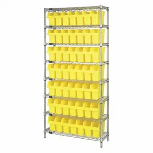 QUANTUM STORAGE SYSTEMS WR8-801YL Bin Shelving, 12 Inch x 36 Inch x 74 in, 1 Sided, 48 Bins, Open, Shelf Bin | CT8JGE 493G28