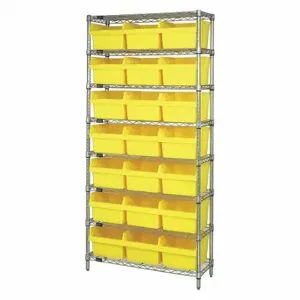 QUANTUM STORAGE SYSTEMS WR8-810YL Bin Shelving, 18 Inch x 36 Inch x 74 in, 1 Sided, 21 Bins, Open, Shelf Bin | CT8JGG 493G40