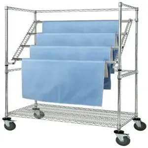 QUANTUM STORAGE SYSTEMS WRC-SW2448 Sterile Wrap Cart, 24 x 48 x 69 Inch Size, Chrome | CG9HFR